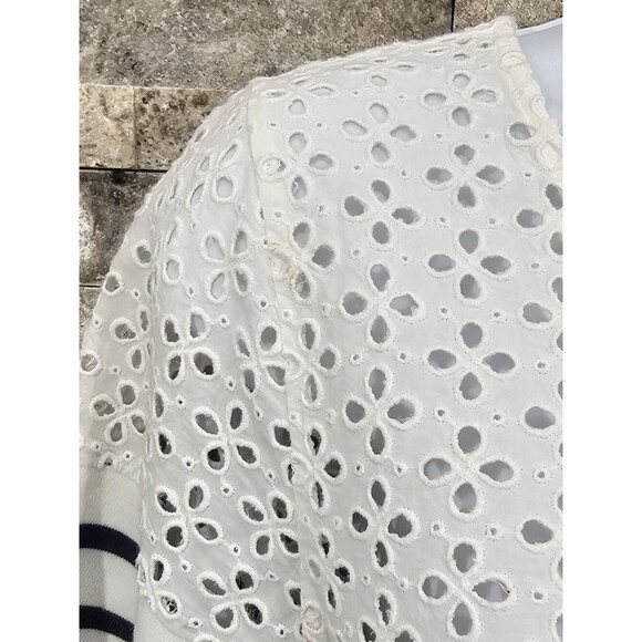 Postmark Anthropologie Tunic Dress White Nautical Striped Pockets Cotton Size S - Picture 6 of 9